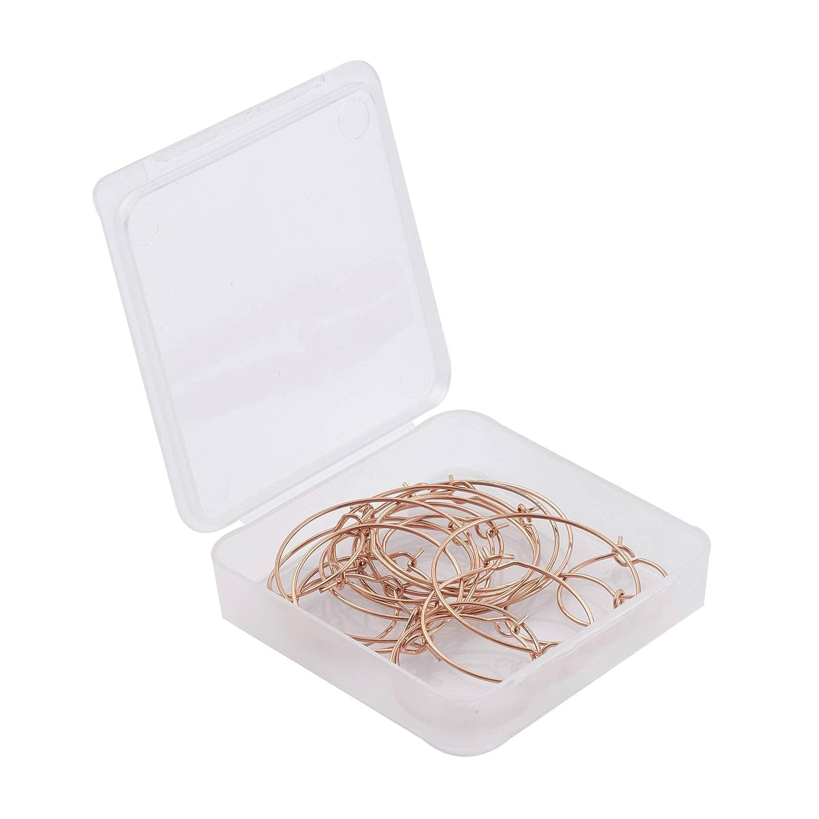 24 Pcs Stainless Steel Earring Hoop Set Rose Golden Round Earring Findings Big Circle Charms for Women Jewelry Making - Image 6