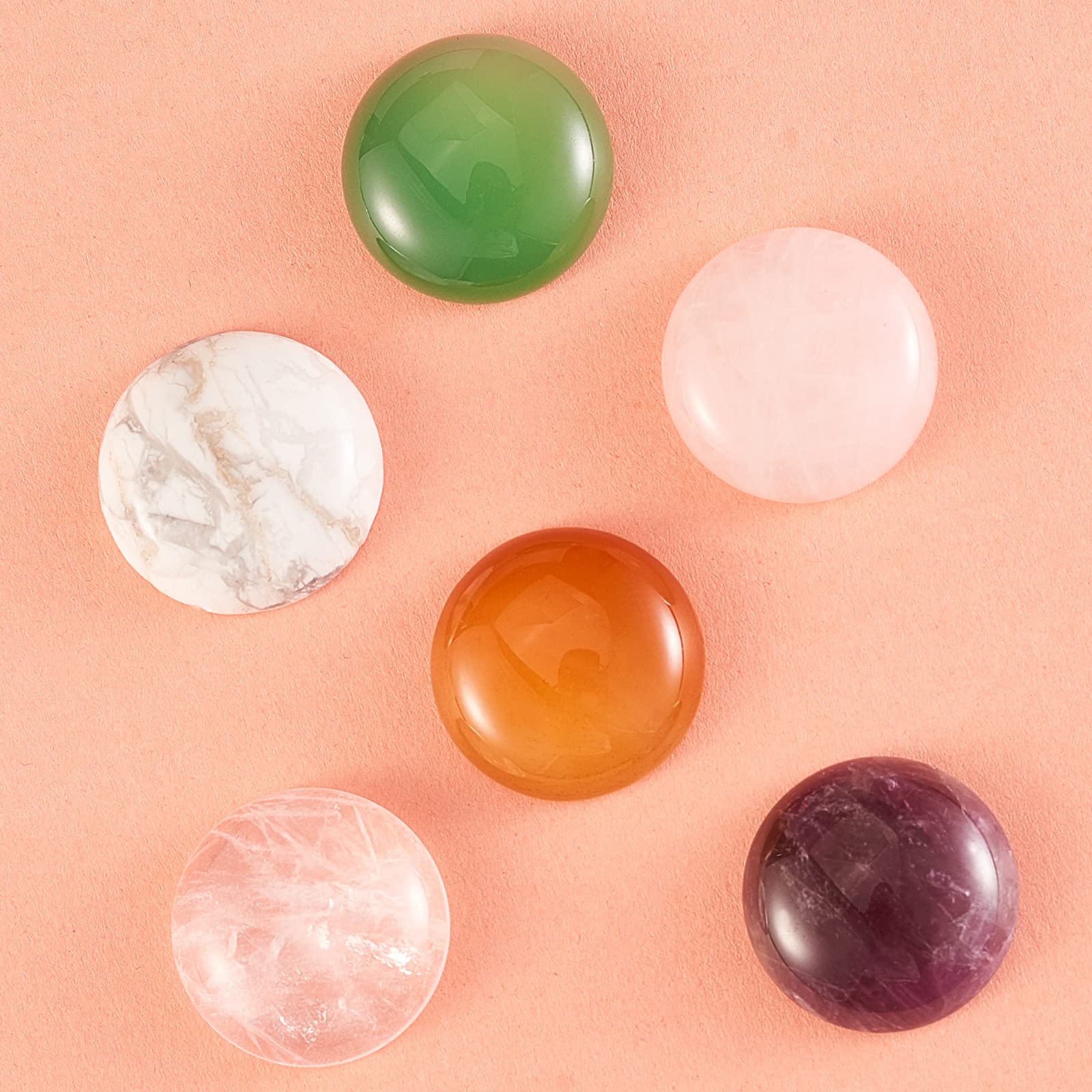 BEEFLYING 10 Pcs Natural & Synthetic Gemstone Cabochons Flat Back Gemstones Cabochons Half Round No Hole Stone Beads for Jewelry Making Crafts Supplies - Image 3